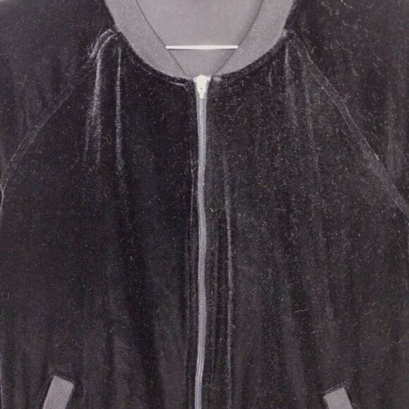 Juicy Couture Womens Jacket Sz Medium Black Stretch Zip Pockets Goth Witchy Y2K - Picture 4 of 11